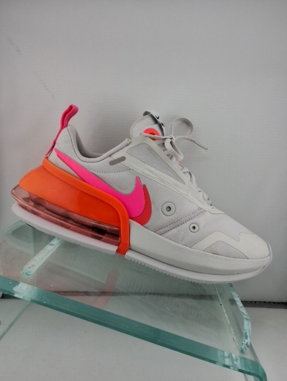 Nike White Sneaker with Pink Swoosh & Orange Heel